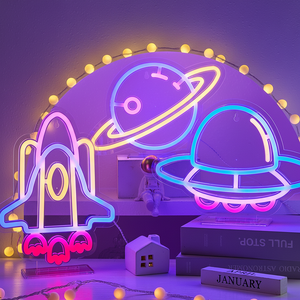 Décoration personnalisée avec lettres néon LED, ambiance festive, inscription « Joyeux <span class=keywords><strong>anniversaire</strong></span> » pour mariage, fête, Noël - Product Image 1