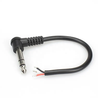 6.35mm stéréo Jack Plug guitare Audio Patch câble 2m TRS fil ouvert pour HDTV caméra moniteur ordinateur utilisation Mobile Angle droit 8K