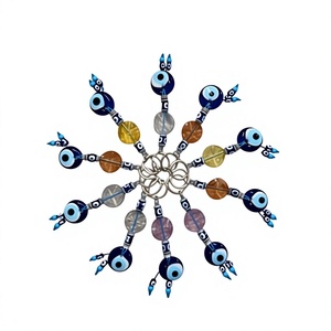 Evil Eye Bead Fashion Carabiner Keychain with Enamelled Tips 3D Shape Alloy Metal and Embossing Printing - Product Image 1