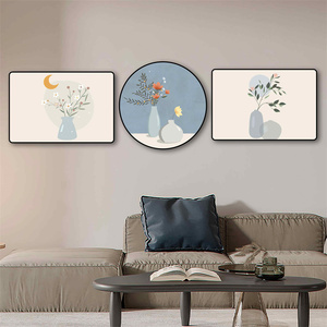 Art mural pour salon, peinture murale de luxe légère, <span class=keywords><strong>triptyque</strong></span> en porcelaine de cristal, peinture abstraite suspendue - Product Image 4