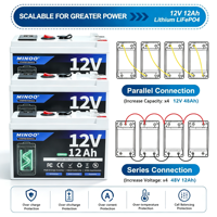 Batterie LiFePO4 12V 12Ah en promotion – Boîtier de batterie LiFePO4 à décharge profonde avec certifications CE et FC pour alimentation de secours