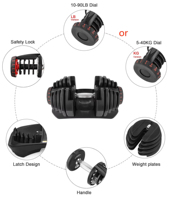Ensemble d'haltères réglables recouverts de caoutchouc Dinuo Factory Direct 40 kg 90 lb, équipement de musculation lourd pour l'entraînement en force