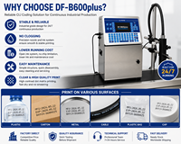 Mesin Kode Industri Otomatis Berputar 360 Derajat High Speed CIJ Inkjet Printer B600PLUS untuk Kemasan Makanan, Minuman, Plastik, dan Kertas