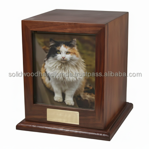 Venta al por mayor de urnas de madera hechas a mano para cenizas de mascotas, urnas de cremación de madera para cenizas de perros y gatos, urnas de palisandro a bajo precio - Product Image 1