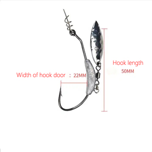 Gancio a manovella con esca in piombo nero 7g 4g 2g più paillettes con anello rotante amo pesca in mare - Product Image 6