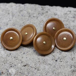 نمط الرجعية كورزو الجوز الزخرفية جولة عرقوب قميص دعوى السترة أزرار سترة الضوء البني الطبيعي زر التخصيص - Product Image 5