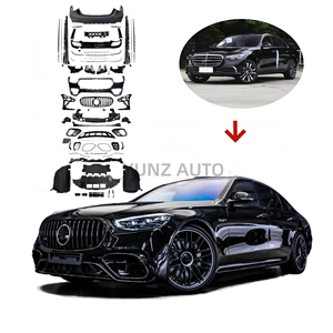 Hochwertiges schwarzes Bodykit für Mercedes-Benz W223 2020 S400/S450 Facelift <span class=keywords><strong>S63</strong></span> AMG 2024 – Neuwertiger Zustand, Bolt-On Stoßstange/Seitenschweller/Auspuff - Product Image 2