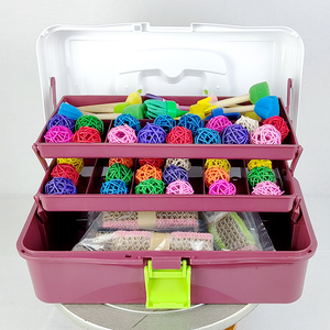 Chariot de rangement à 3 niveaux pour boîtes de couture avec compartiments, pour un espace bien rangé et propre - Product Image 4