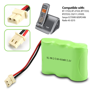 JINTION 2/3AA 400mAh 3.6V Rechargeable Ni-MH Flat Top Batterie Modèles d'électronique grand public 2/3AA <span class=keywords><strong>Vtech</strong></span> BT17333 BT27333 BT17233 - Product Image 3