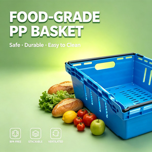Bras à rotule pour salle de bain, caisse d'empilage et de nid avec poignée en Nylon, paniers de rangement en plastique pour fruits et légumes de ferme - Product Image 5