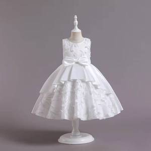 Yazlık Çiçekli Kız Çocuk Prenses Düğün Parti Elbisesi Balo Elbisesi Önü Açık Bebek Noel Çocuk Giysisi - Product Image 2