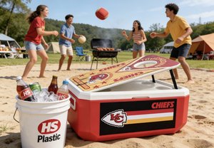 Nevera Portátil de Plástico HS de 35L con Juego de Bean Bag, Caja Refrigeradora para Mantener los Alimentos Frescos, Nevera Rígida con Juegos - Product Image 5