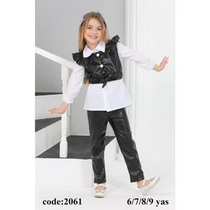 Camicia e pantaloni corti in pelle 3 pezzi combinazione bambini