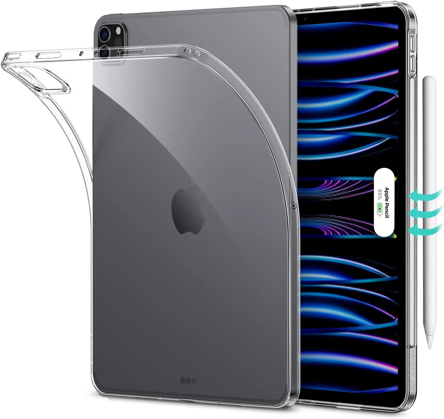 Custodia in silicone TPU trasparente sottile e leggera protezione posteriore morbida per iPad Pro 11 pollici 2024
