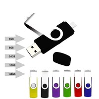 Flash Drive USB 2.0 Metal Terlaris Baru 128GB/64GB/32GB/16GB Logo Custom Kompatibel OTG Kecepatan Tinggi Untuk Promosi