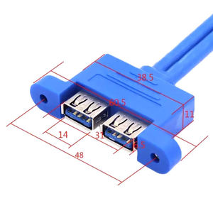 Cable LUNGKAY Personalizado Doble USB 3.0 Tipo A Hembra a IDC 20 Pines Hembra, Hub Interno para Placa Base de Computadora y Equipos Industriales - Product Image 2
