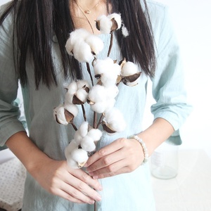 JCF239 naturale dieci <span class=keywords><strong>rami</strong></span> di cotone autunno fiori secchi <span class=keywords><strong>decorativi</strong></span> steli di cotone bianco per composizioni floreali - Product Image 2