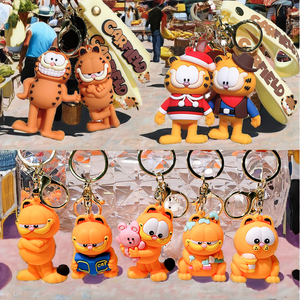 <span class=keywords><strong>2025</strong></span> cho Garfield phim hoạt hình mèo <span class=keywords><strong>Keychain</strong></span> xe nhỏ chìa khóa mặt dây chuyền mềm keo Anime đồng xu chủ cao su Móc chìa khóa bán buôn - Product Image 2