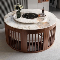 Ensemble de table et de chaises de salle à manger en marbre de luxe nordique, adapté aux hôtels, villas, appartements, restaurants