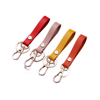 Großhandel Hochwertiger Modischer Leder-Schlüsselanhänger Bunter Individueller Logo PU Blanko-Leder Metallring Schlüsselanhänger