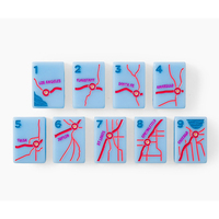 Jeu de tuiles de mahjong personnalisées en acrylique sculpté, bleu véritable, de luxe, 160 tuiles monocouche colorées, écologiques, portables, pour cadeau