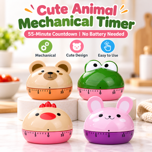 Niedlicher Tier-Küchentimer mit Mechanischem <span class=keywords><strong>55</strong></span>-<span class=keywords><strong>Minuten</strong></span>-Aufziehmechanismus, Ohne Batterie, für Kochen, Backen und Lernen - Product Image 2