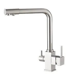 Brass Chrome Cổ Dài Đơn Xử Lý Bếp Tap Mixer, Brass Bếp Nước Tap