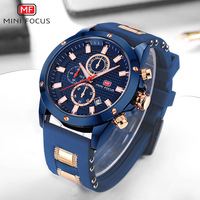 Montre chronographe multifonction à quartz avec cadran texturé, lunette à six vis, bracelet en silicone, montre sport