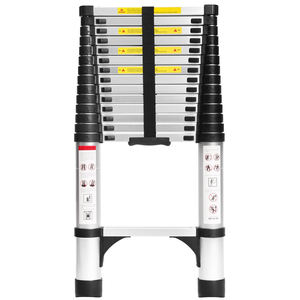 Échelle télescopique en aluminium robuste de 14,5 pieds, 2 stabilisateurs triangulaires, capacité maximale de 300 livres, matériau pour la maison, le travail en extérieur - Product Image 1