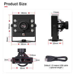 HD650 1080P 3206 IMX291 1/2英寸UVC H.264星光红外夜视USB2.0无失真2.9毫米100度摄像头模块 - Product Image 3