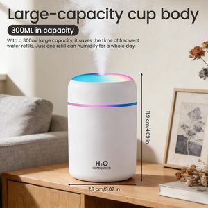 Новый портативный ультразвуковой увлажнитель-распылитель H2O с LED-подсветкой, 300 мл, двойное распыление, аромадиффузор для эфирных масел, для автомобиля, USB (модель 2026 года) - Product Image 4