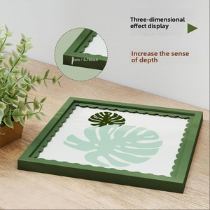 Cadre <span class=keywords><strong>photo</strong></span> en carton ondulé de 7 pouces, style <span class=keywords><strong>artistique</strong></span> <span class=keywords><strong>et</strong></span> créatif, vert, pour chambre à coucher, table de chevet, armoire de nuit (Collection 2026) - Product Image 2