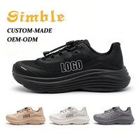 Chaussures de sport noires personnalisées avec logo OEM, design à boucle, respirantes, en maille souple, pour la marche et les loisirs