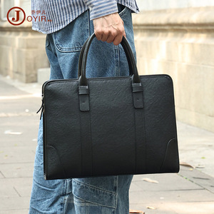 Joyir Men's Genuine Leather <b>Briefcase</b> Black Business Travel Laptop Bag Portable - Product Image 1