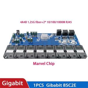 Conmutador Gigabit Ethernet PCB 10 puertos SC Conmutador de red de fibra óptica Transceptor de medios de fibra óptica Sistema de estacionamiento inteligente - Product Image 2