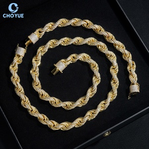 10MM <b>Iced</b> <b>Out</b> VVS Moissanite Cuban Link <b>Chain</b> Hip Hop 925 Sterling Silver Hip Hop Style Trend Jewelry Necklace - Product Image 2