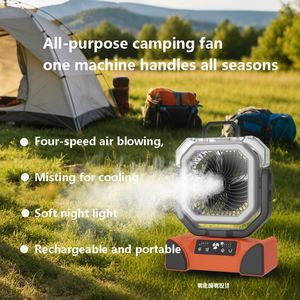 3 in 1 Camping Cooling <b>Mist</b> <b>Humidifier</b> Led Light Rechargeable Portable Tent Fan for Outdoor Travel Emergency - Product Image 6
