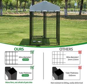 La fabbrica supporta gabbie per cani personalizzate per impieghi gravosi cuccia per cani da esterno di grandi dimensioni impermeabile in metallo - Product Image 4
