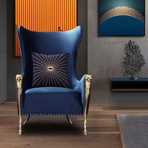 Sillón reclinable de lujo, sofá de estilo europeo, <span class=keywords><strong>sillones</strong></span> de terciopelo de latón dorado, silla decorativa de salón de gama alta, sillón clásico - Product Image 5