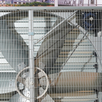 Ventilateur d'extraction axial électrique industriel mural en acier inoxydable à entraînement par courroie, personnalisable OEM pour le refroidissement des serres