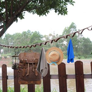 Outdoor Hanging Rope With 19 Hooks Multifunctional Camping <b>Clothesline</b> Storage Organizer For Tent Canopy Hiking Gear - Product Image 3