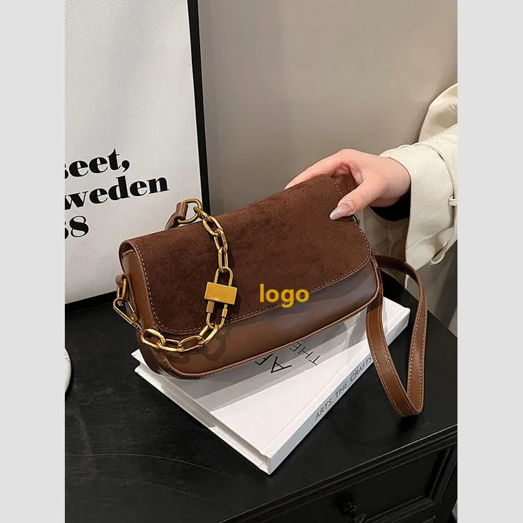 Mais recente 2023 marca bem conhecida do designer high-end cor sólida cadeia ombro crossbody bag para as mulheres