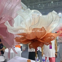 Décoration de sol pour fenêtre, fleur géante pour événement, fleur géante unique en papier organza, grande taille pour mariage