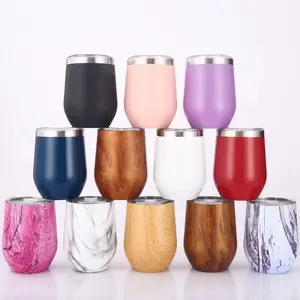 Venta al por mayor creativa 12oz de acero inoxidable en forma de U taza de huevo 304 de acero inoxidable Taza Termo de cáscara de huevo