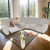 Housse de canapé imperméable en velours extensible crème clair pour canapé 5 places, protection pour salon, haute qualité, best-seller