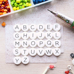 <strong>Wholesale</strong> <strong>Silicone</strong> 12mm White Letter <strong>Beads</strong> Focal Alphabet <strong>Bead</strong> 26 Character <strong>Beads</strong> Diy Jewelry <strong>Beads</strong> Accessories - Product Image 6