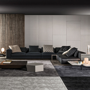 Canapé salon style minimaliste moderne design <span class=keywords><strong>italien</strong></span> lumière luxe <span class=keywords><strong>angle</strong></span> acier clés canapé en tissu - Product Image 2