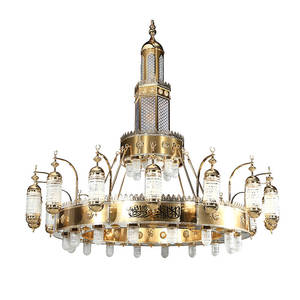 Zhongshan โคมไฟสไตล์ตุรกีทำจากเหล็กอาราบิกโคมระย้าโมร็อกโกอิสลามสีทองแบบโบราณทำจากทองเหลืองโบราณสำหรับชาวมุสลิม - Product Image 1