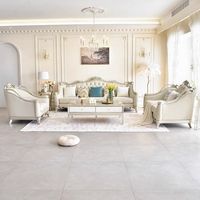 Canapé trois places de style français, luxe léger, avec housse amovible et lavable, en cuir véritable, éponge, structure en bois massif, pour salon