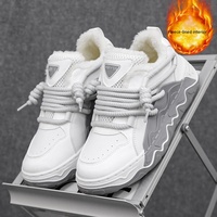 Chaussures d'hiver et décontractées en PU avec semelle extérieure en PVC, doublure en peluche, chaudes et polyvalentes, style Hong Kong, livraison gratuite